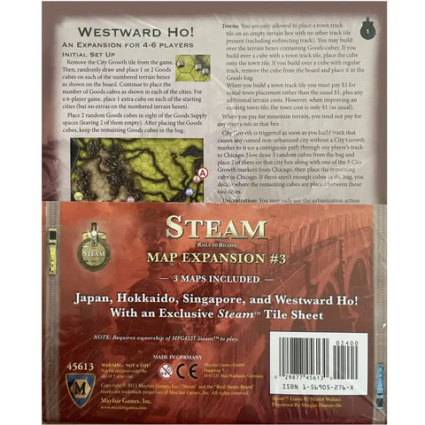 Steam: Rails to Riches [Map Expansion #3] - Board Game Expansion - Mayfair Games