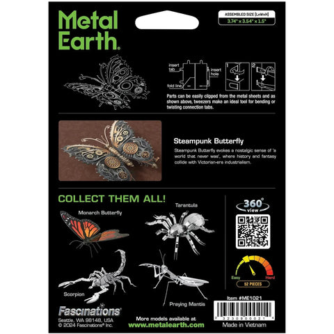 Steampunk Butterfly Figure Model Kit (Steel, Easy Difficulty) - Fascinations - Metal Earth Series - (2024) - Image 3