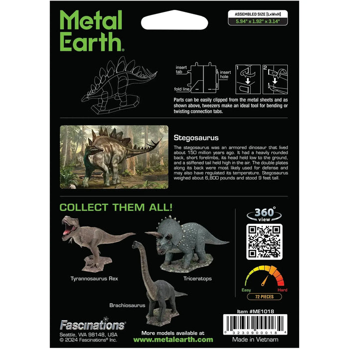 Stegosaurus Dinosaur 3D Figure Model Kit (Steel, Easy Difficulty) - Fascinations - Metal Earth Series - (2024)