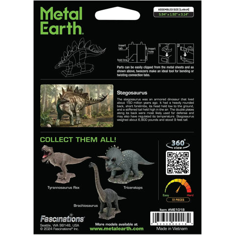 Stegosaurus Dinosaur 3D Figure Model Kit (Steel, Easy Difficulty) - Fascinations - Metal Earth Series - (2024) - Image 3