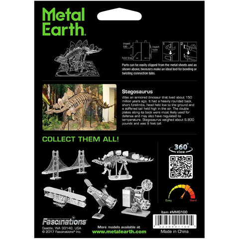 Stegosaurus Skeleton Dinosaur 3D Figure Model Kit (Steel, Moderate Difficulty) - Fascinations - Metal Earth Series - (2022) - Image 3