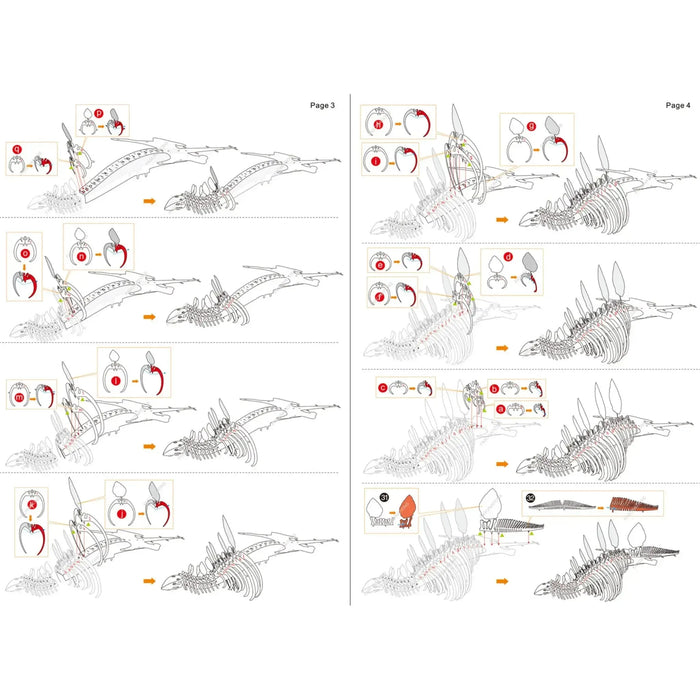 Stegosaurus Skeleton Dinosaur 3D Figure Model Kit (Steel, Moderate Difficulty) - Fascinations - Metal Earth Series - (2022)