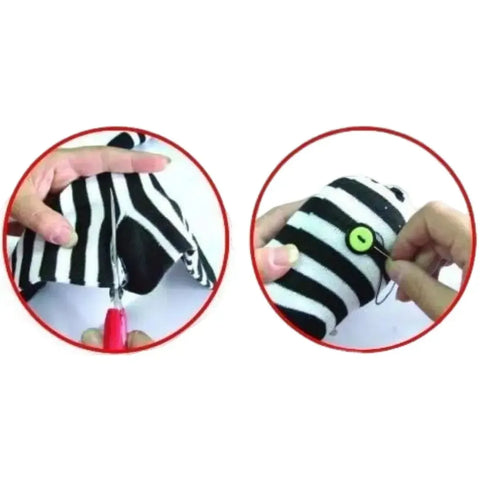 Stuart Stripe - Zebra Sock Doll Sewing Arts & Craft Toy - Small World Toys