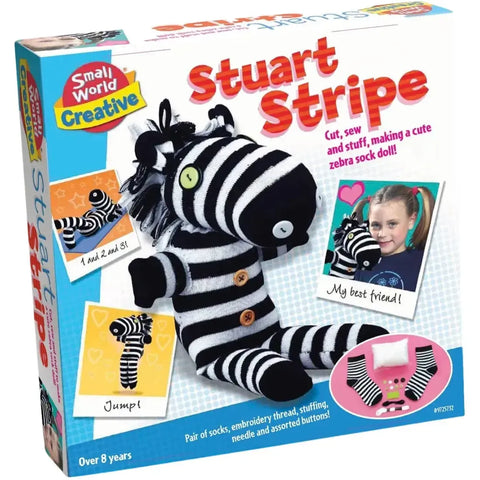 Stuart Stripe - Zebra Sock Doll Sewing Arts & Craft Toy - Small World Toys