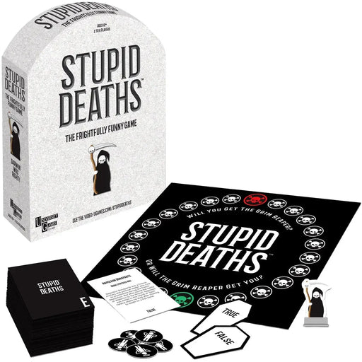 Stupid Deaths - Trivia Party Board Game for Family and Adults (2-6 Players, Age 12+) - University Games