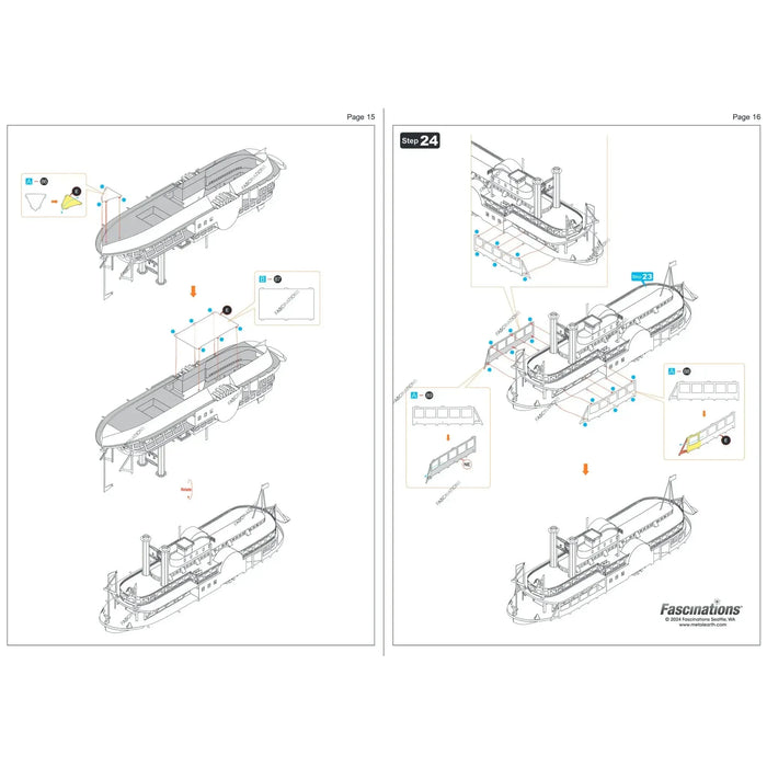 Sultana Steamboat 3D Figure Model Kit (1:624 Scale, Steel, Easy Difficulty) - Fascinations - Metal Earth Series - (2024)