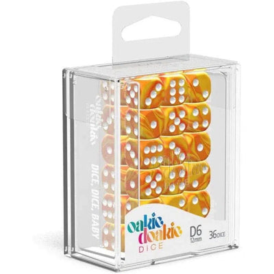 Sunstone D6 Dice Set (36 Dice, 12mm, Yellow & Orange) - Oakie Doakie Dice