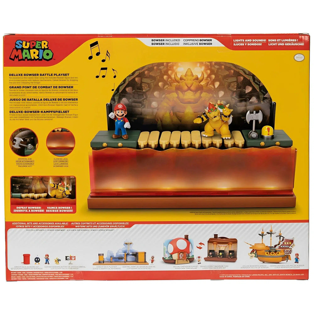 Super Mario Bros. - Deluxe Bowser Battle Playset (2.5" Scale Figures) - Jakks Pacific