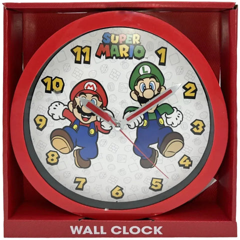 Super Mario Bros. - Red Happy Mario & Luigi Wall Clock (10