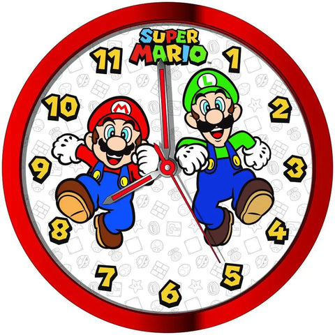 Super Mario Bros. - Red Happy Mario & Luigi Wall Clock (10