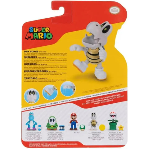 Super Mario - Dry Bones with Coin Action Figure (4