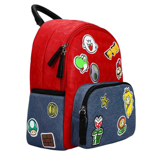 Super Mario - Game Character Patches Mini Backpack (Embossed) - Bioworld