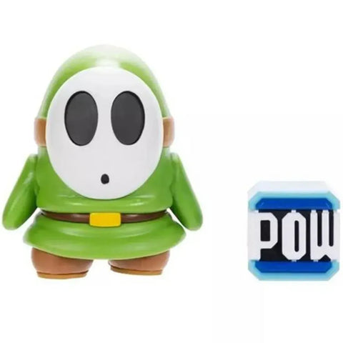 Super Mario - Green Shy Guy with POW Block Action Figure (4