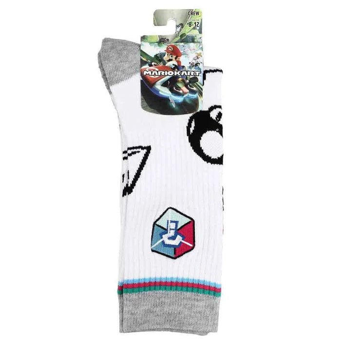 Super Mario - Mario Kart Items Crew Socks (Embroidered) - Bioworld