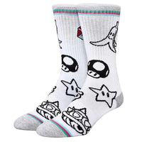 Super Mario - Mario Kart Items Crew Socks (Embroidered) - Bioworld- Image 1