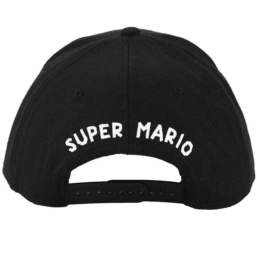 Super Mario - Mario Symbol Snapback Hat (Black, Elite Flex, Pre-Curved Bill) - Bioworld