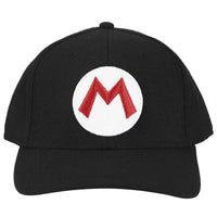 Super Mario - Mario Symbol Snapback Hat (Black, Elite Flex, Pre-Curved Bill) ...- Image 1