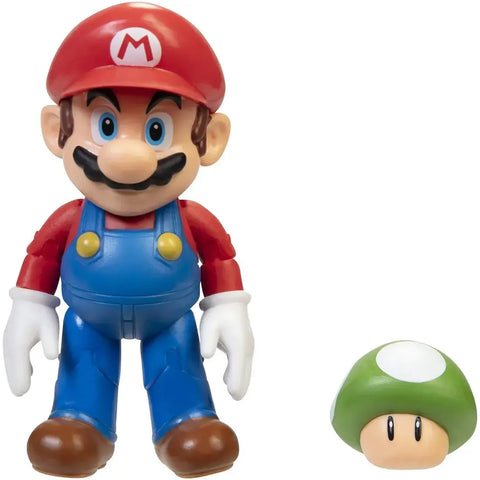 Super Mario - Mario with 1-UP Mushroom Action Figure (4