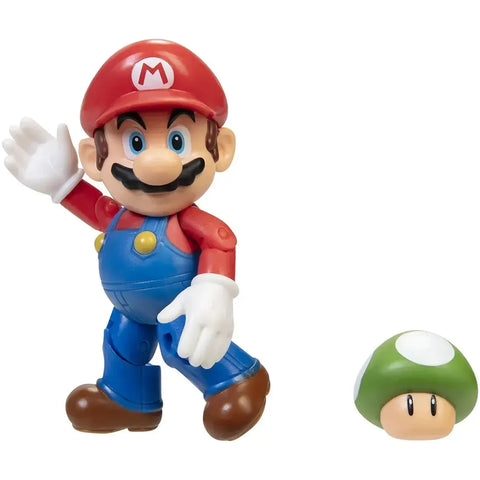 Super Mario - Mario with 1-UP Mushroom Action Figure (4