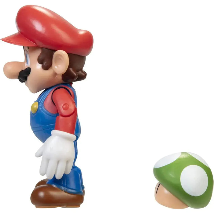Super Mario - Mario with 1-UP Mushroom Action Figure (4") - Jakks Pacific