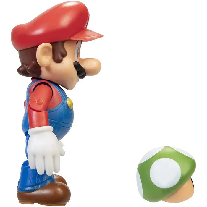 Super Mario - Mario with 1-UP Mushroom Action Figure (4") - Jakks Pacific