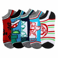 Super Mario - Mixed Icons Ankle Socks (5 Pairs) - Bioworld- Image 2