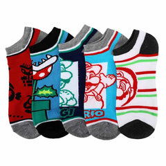 Super Mario - Mixed Icons Ankle Socks (5 Pairs) - Bioworld