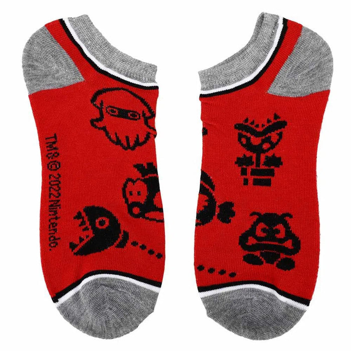Super Mario - Mixed Icons Ankle Socks (5 Pairs) - Bioworld