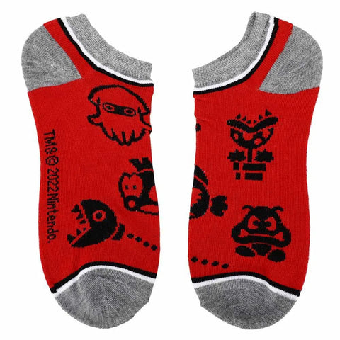 Super Mario - Mixed Icons Ankle Socks (5 Pairs) - Bioworld