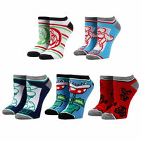 Super Mario - Mixed Icons Ankle Socks (5 Pairs) - Bioworld- Image 1