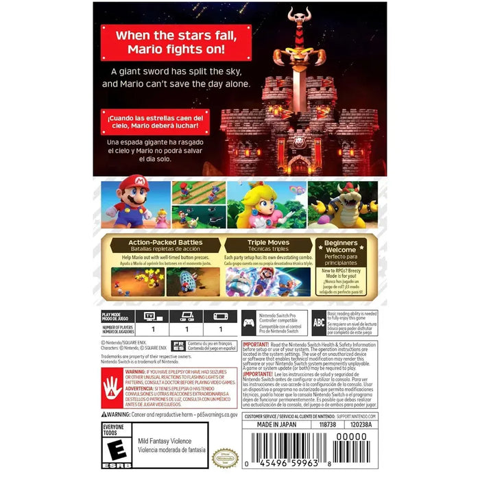 Super Mario RPG - Turn-Based Role-Playing Video Game (1 Player, Ages 6+) - Nintendo Switch