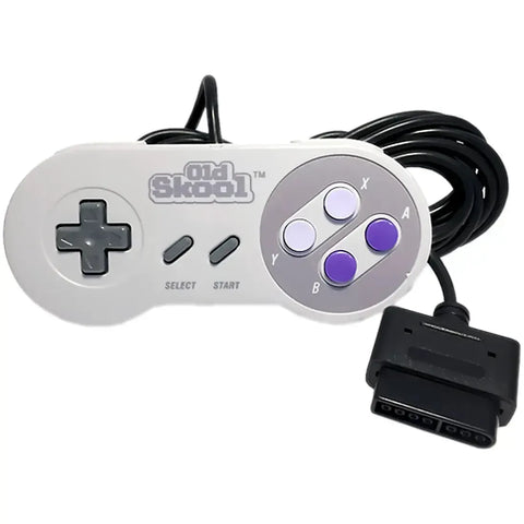 Super Nintendo - Gray Wired Controller (10' Cable, Precision D-Pad) - Old Skool - Pro Gamer Series