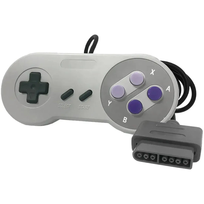 Super Nintendo [SNES] - Gray Wired Controller (6' Cable) - Old Skool