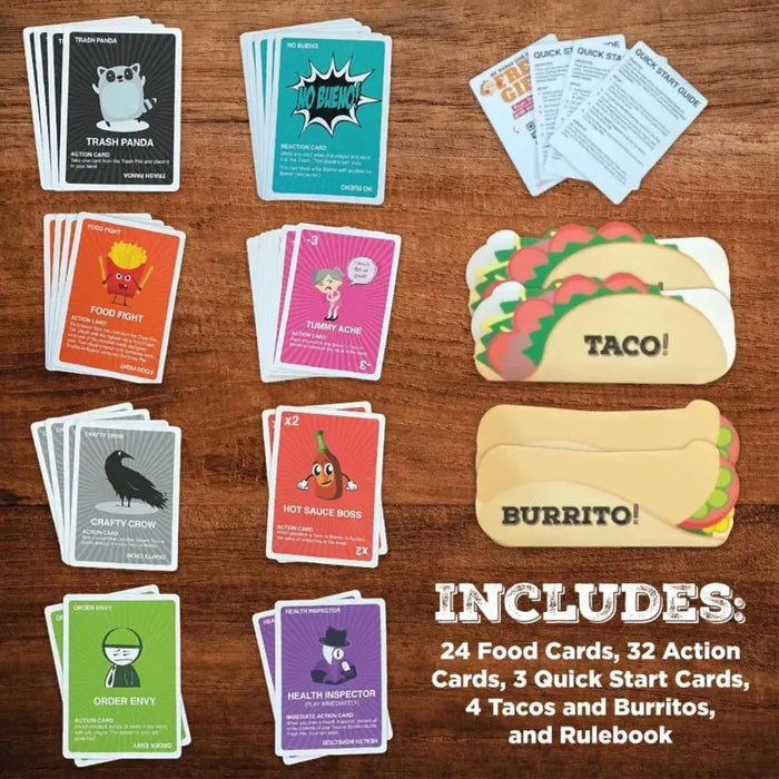 Taco vs Burrito - Party Food Card Game for Family, Adults and Children (2-4 Players, Ages 7+) - Hot Taco