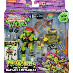 Tales Of The Teenage Mutant Ninja Turtles - Raphael & Metalhead Action Figure Set - Playmates Toys - Mutations: Mix 'N Match Series