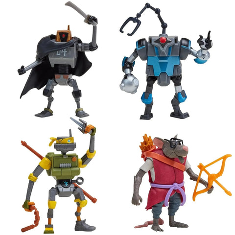 Tales of the Teenage Mutant Ninja Turtles - Mix 'N Match Robots 4-Pack Action Figure Set (Mechazoid, Bishop, Metalhead, Splinter) - Playmates Toys - (2024) - Image 2