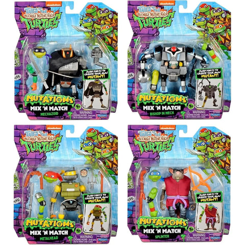 Tales of the Teenage Mutant Ninja Turtles - Mix 'N Match Robots 4-Pack Action Figure Set (Mechazoid, Bishop, Metalhead, Splinter) - Playmates Toys - (2024) - Image 1