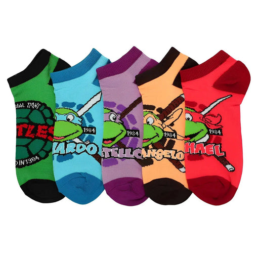 Teenage Mutant Ninja Turtles - 1984 Retro Turtles Ankle Socks Set (5 Pairs) - Bioworld