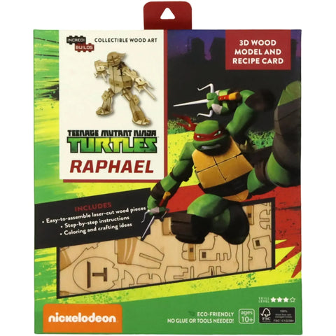 Teenage Mutant Ninja Turtles - Raphael 3D Wood Model Kit & Recipe Card - Insight Editions - IncrediBuilds Series - (2017) - Image 1