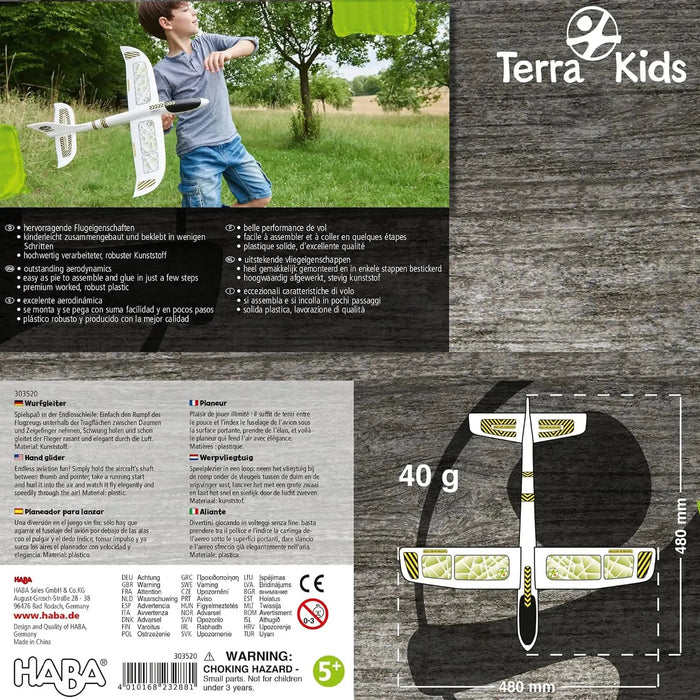 Terra Kids: Hand Glider - Hand-Launched Glider Aircraft Toy for Children (Ages 5+) - HABA