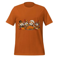 Thanksgiving Feast T-Shirt - Cute Pilgrim Cats and Turkey Graphic Tee