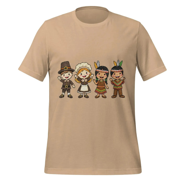 Thanksgiving Gathering T-Shirt - Cute Pilgrim Harvest Graphic Tee