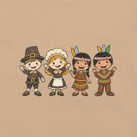 Thanksgiving Gathering T-Shirt - Cute Pilgrim Harvest Graphic Tee - Image 14