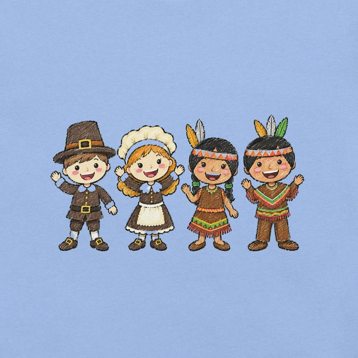 Thanksgiving Gathering T-Shirt - Cute Pilgrim Harvest Graphic Tee