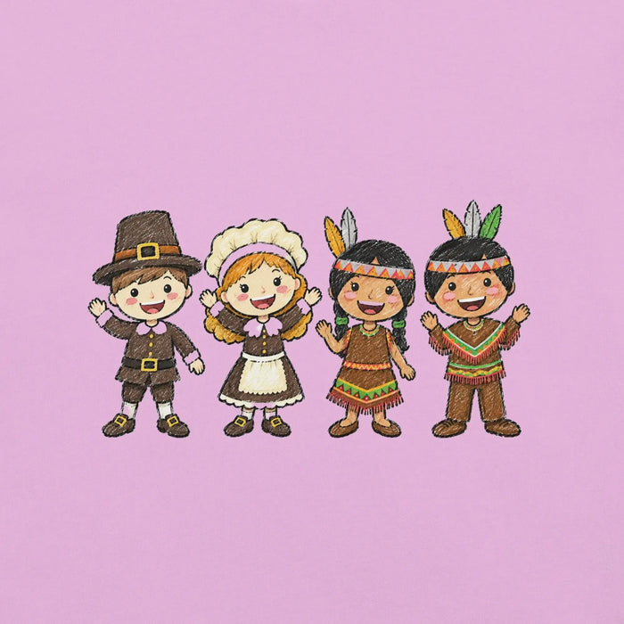 Thanksgiving Gathering T-Shirt - Cute Pilgrim Harvest Graphic Tee