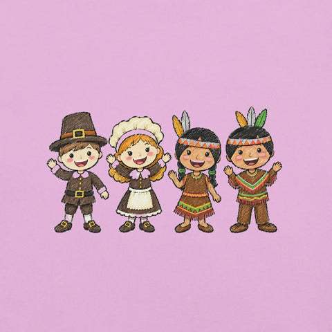 Thanksgiving Gathering T-Shirt - Cute Pilgrim Harvest Graphic Tee - Image 22
