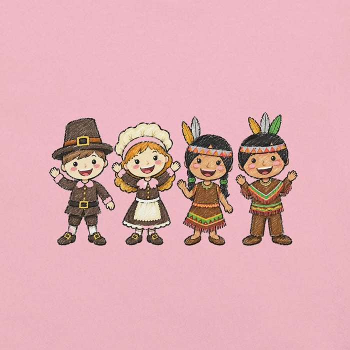 Thanksgiving Gathering T-Shirt - Cute Pilgrim Harvest Graphic Tee