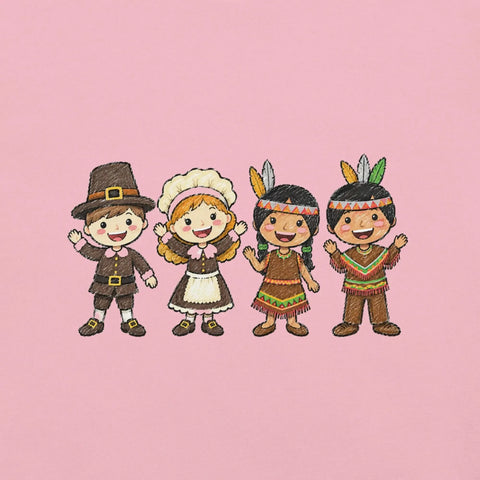 Thanksgiving Gathering T-Shirt - Cute Pilgrim Harvest Graphic Tee - Image 26