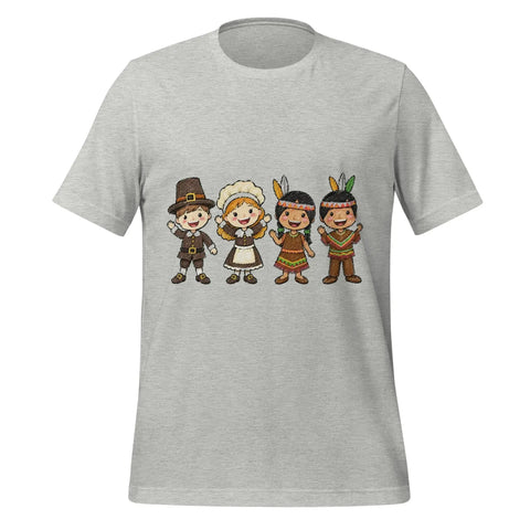 Thanksgiving Gathering T-Shirt - Cute Pilgrim Harvest Graphic Tee - Image 29