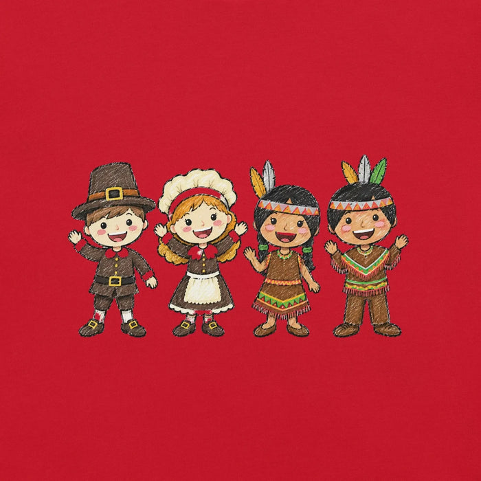 Thanksgiving Gathering T-Shirt - Cute Pilgrim Harvest Graphic Tee